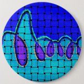 Französisch Blau Abstrakt mit Woven Texture Button (Vorderseite)