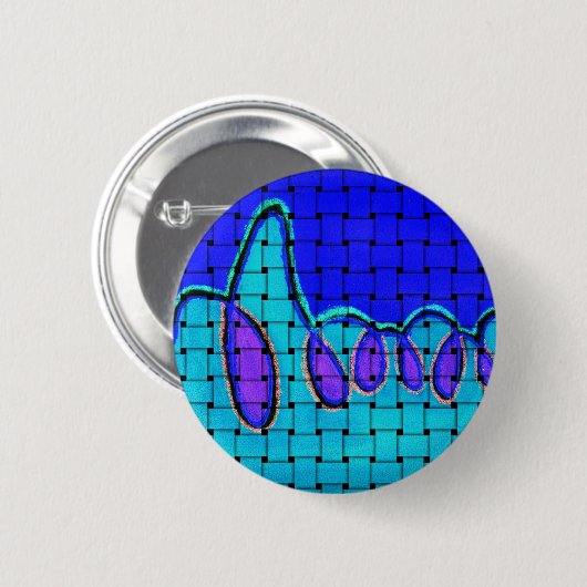 Französisch Blau Abstrakt mit Woven Texture Button (Vorne & Hinten)