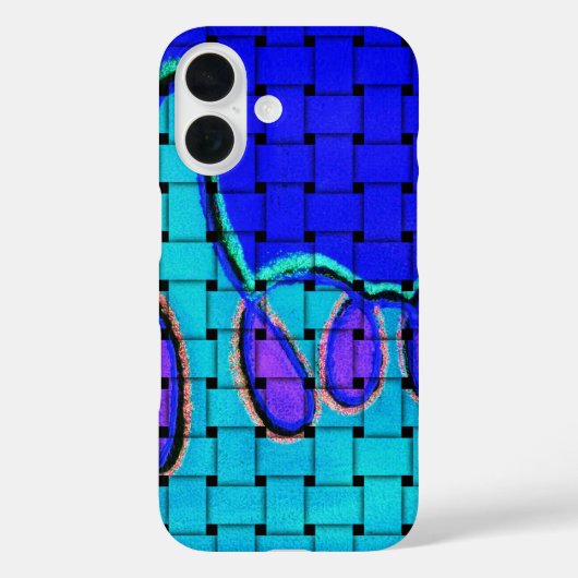 Französisch Blau Abstrakt mit Woven Texture Case-Mate iPhone Hülle (Rückseite)