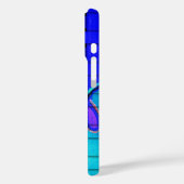 Französisch Blau Abstrakt mit Woven Texture Case-Mate iPhone Hülle (Rückseite / Links)