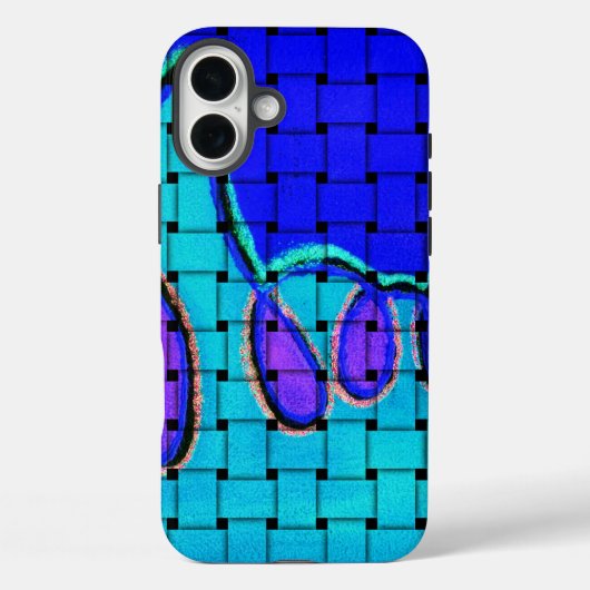 Französisch Blau Abstrakt mit Woven Texture Case-Mate iPhone Hülle (Rückseite)