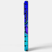 Französisch Blau Abstrakt mit Woven Texture Case-Mate iPhone Hülle (Rückseite / Links)