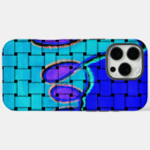 Französisch Blau Abstrakt mit Woven Texture Case-Mate iPhone Hülle (Rückseite (Horizontal))