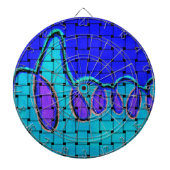 Französisch Blau Abstrakt mit Woven Texture Dartscheibe (vorne)