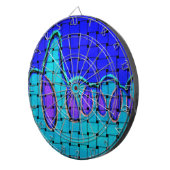 Französisch Blau Abstrakt mit Woven Texture Dartscheibe (Vorderseite rechts)