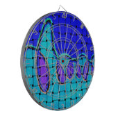 Französisch Blau Abstrakt mit Woven Texture Dartscheibe (Vorderseite Links)