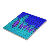 Französisch Blau Abstrakt mit Woven Texture Fliese (Seite)