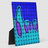 Französisch Blau Abstrakt mit Woven Texture Fotoplatte (Seite)