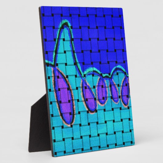 Französisch Blau Abstrakt mit Woven Texture Fotoplatte (Seite)