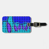 Französisch Blau Abstrakt mit Woven Texture Gepäckanhänger (Vorderseite horizontal)