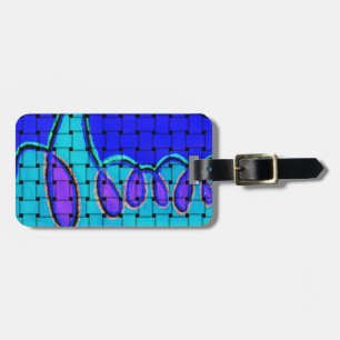 Französisch Blau Abstrakt mit Woven Texture Gepäckanhänger