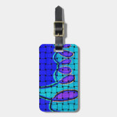 Französisch Blau Abstrakt mit Woven Texture Gepäckanhänger (Vorderseite vertikal)