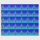 Französisch Blau Abstrakt mit Woven Texture Geschenkpapier (Flach)