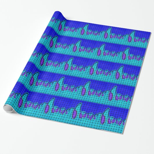 Französisch Blau Abstrakt mit Woven Texture Geschenkpapier (Ungerollt)