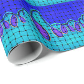 Französisch Blau Abstrakt mit Woven Texture Geschenkpapier (Rolleneckpunkt)