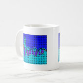 Französisch Blau Abstrakt mit Woven Texture Kaffeetasse (Vorderseite Links)
