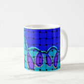 Französisch Blau Abstrakt mit Woven Texture Kaffeetasse (VorderseiteRechts)