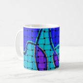 Französisch Blau Abstrakt mit Woven Texture Kaffeetasse (Vorderseite Links)