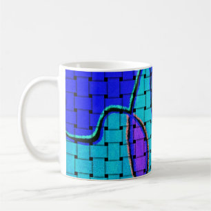 Französisch Blau Abstrakt mit Woven Texture Kaffeetasse