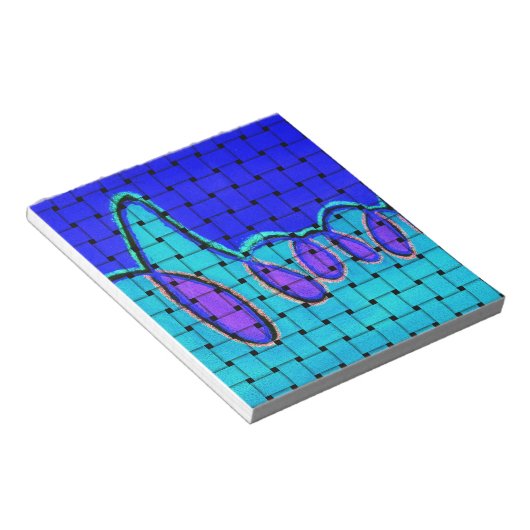 Französisch Blau Abstrakt mit Woven Texture Notizblock (angewinkelt)