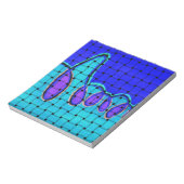 Französisch Blau Abstrakt mit Woven Texture Notizblock (Rotiert)