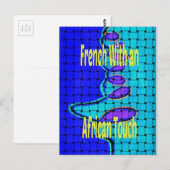 Französisch Blau Abstrakt mit Woven Texture Postkarte (Vorne/Hinten)