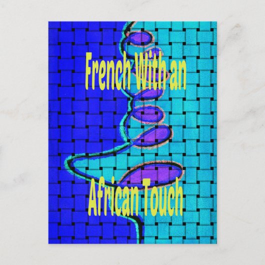 Französisch Blau Abstrakt mit Woven Texture Postkarte (Vorderseite)