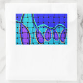 Französisch Blau Abstrakt mit Woven Texture Rechteckiger Aufkleber (Tasche)