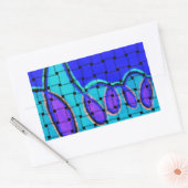 Französisch Blau Abstrakt mit Woven Texture Rechteckiger Aufkleber (Umschlag)