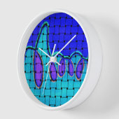 Französisch Blau Abstrakt mit Woven Texture Uhr (Winkel)