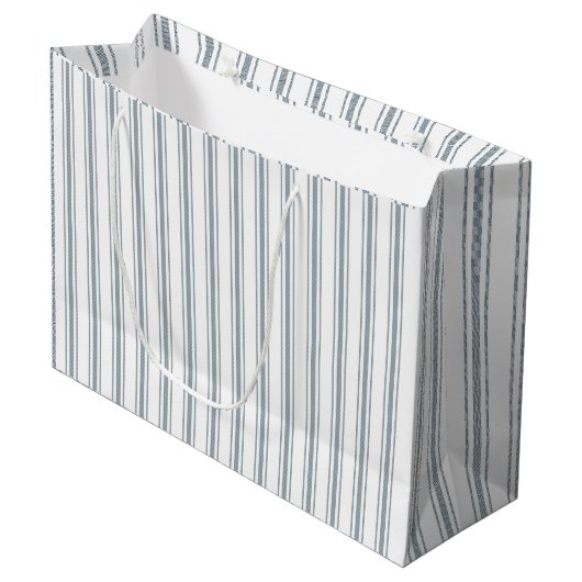 Französisch Blau gestreift Große Geschenktüte (Vorderseite Schrägansicht)