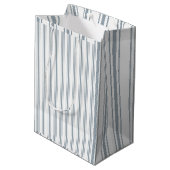 Französisch Blau gestreift Mittlere Geschenktüte (Rückseite Schrägansicht)