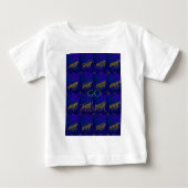 Französisch Blau "Let's Go Zebra" Abstrakte Printw Baby T-shirt (Vorderseite)