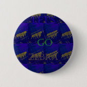 Französisch Blau "Let's Go Zebra" Abstrakte Printw Button (Vorderseite)