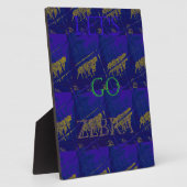 Französisch Blau "Let's Go Zebra" Abstrakte Printw Fotoplatte (Seite)