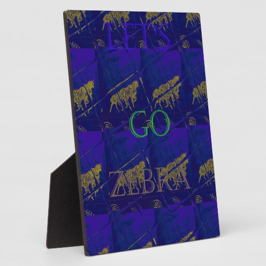 Französisch Blau "Let's Go Zebra" Abstrakte Printw Fotoplatte (Seite)