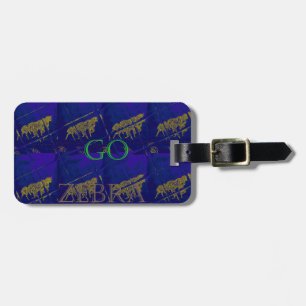 Französisch Blau "Let's Go Zebra" Abstrakte Printw Gepäckanhänger