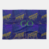 Französisch Blau "Let's Go Zebra" Abstrakte Printw Handtuch (Horizontal)
