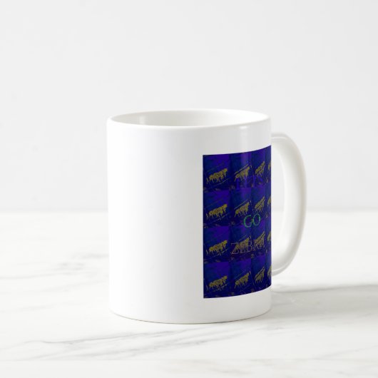 Französisch Blau "Let's Go Zebra" Abstrakte Printw Kaffeetasse (VorderseiteRechts)