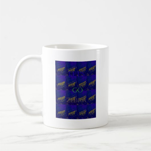 Französisch Blau "Let's Go Zebra" Abstrakte Printw Kaffeetasse (Links)