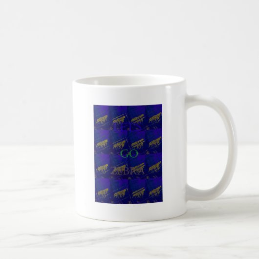 Französisch Blau "Let's Go Zebra" Abstrakte Printw Kaffeetasse (Rechts)