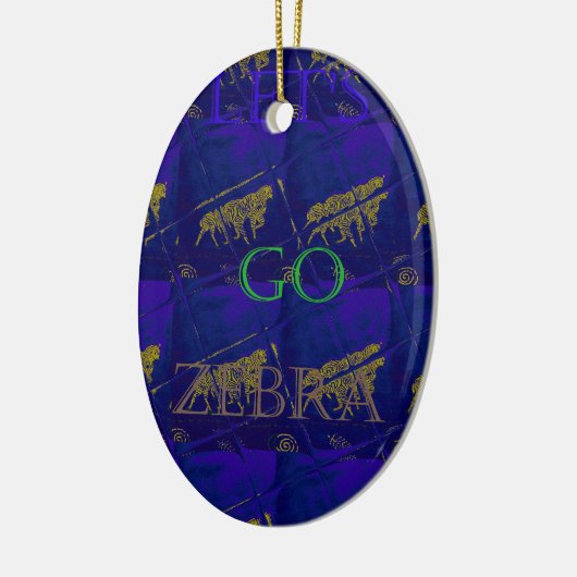 Französisch Blau "Let's Go Zebra" Abstrakte Printw Keramik Ornament (Links)
