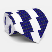 Französisch Blau "Let's Go Zebra" Abstrakte Printw Krawatte (Gerollt)