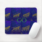 Französisch Blau "Let's Go Zebra" Abstrakte Printw Mousepad (Mit Mouse)