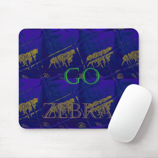 Französisch Blau "Let's Go Zebra" Abstrakte Printw Mousepad (Mit Mouse)