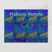 Französisch Blau "Let's Go Zebra" Abstrakte Printw Postkarte (Vorderseite)