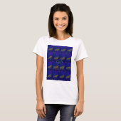 Französisch Blau "Let's Go Zebra" Abstrakte Printw T-Shirt (Vorne ganz)