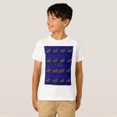 Französisch Blau "Let's Go Zebra" Abstrakte Printw T-Shirt (Vorne ganz)