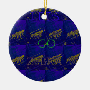 Französisch Blau "Let's Go Zebra" Abstraktes Druck Keramikornament