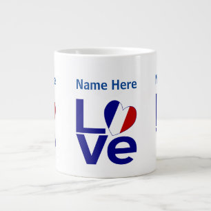 Französisch Blau LOVE Gearr Flagge Personalisiert Jumbo-Tasse